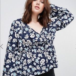 Floral Flare Sleeve Wrap top